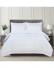 Mlange Home 600 Thread Count Framed Embroidery Sateen Duvet Set
