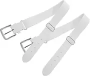 [CORHAD] 2pcs Men's Elastic Baseball Belt Adjustable Sports Belt Softball Fashionable Imitation Leather Waist for Adults