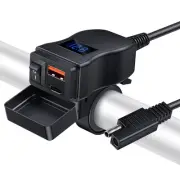 Motorcycle USB Charger(38W), 6.4A USB Type C 2-IN-1 Motorcycle Phone Charger ...