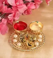 Itiha® Haldi Kumkum Holder Ganesha Set of 4 Diwali Gift Festive Gift haldi kumkum Return Gift Wedding Return Gift Birthday Return Gift-(3 inch)