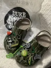 NWT Luke Combs x Crocs Classic Clog Camo Fishing AOP Sandals Shoes M4/W6