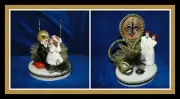New Handmade Beautiful NEW ORLEANS SAINTS Bride and Groom Wedding Cake Topper, p