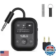 1Mii Safefly Min+ Bluetooth Transmitter and Receiver for Airplane/TV to 2 Blu