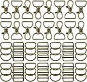 56 Pieces D Rings for Purse Bag Hardware Purse Hardware for Bag Making Buckles Craft (Bronze,25 mm)
