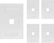 Tecmojo 1 Port Keystone Wall Plate, RJ45 Wall Plates for Keystone Jack, White, 5 Pack