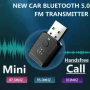 USB Bluetooth 5.1 Wireless Car FM Transmitter Aux Stereo Audio Adapter Receiver