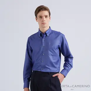 【ROBERTA諾貝達】 台灣製 吸濕排汗/輕柔觸感長袖襯衫 藍