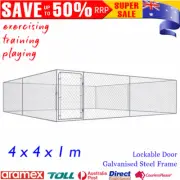 Dog Kennel Large Outdoor Puppy Playpen Training Area Enclosure Galvanised Steel