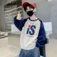 120-170CM 童裝 男童T恤 韓版兒童拼接大學T 大學T寶寶寬鬆長袖兒童上衣 現貨 快速出貨