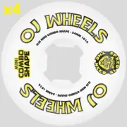 Santa Cruz OJ Team Line Mini Combo 54MM Skateboard Wheels White/Yellow Set/4 NEW
