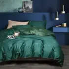Dark Green Duvet Cover Full Size, 100% Long Staple Cotton Honeybee Floral Pat...