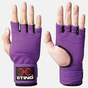 STING Elasticised Quick Boxing Hand Wrap Gloves, Boxing Equipment for MMA Competition and Training, Purple, M