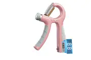 Adjustable Hand Grip Strengthener (5-60kg) Wrist, Forearm & Hand Exerciser with Counter for Muscle Building-Pink