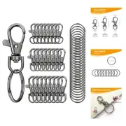 100PCS Swivel Snap Hooks with Key Rings, Premium Metal Swivel Lobster Claw Cl...