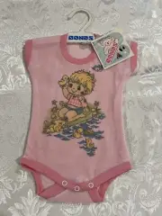 Vintage Bonds Size 00 Pink One Piece Short sleeve Romper 1990's Baby Wear NEW