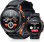 OUKITEL BT10 Military Smart Watch for Men(Answer/Dial),5ATM Waterproof Fitness Tracker Smartwatch,1.43'AMOLED HD Display,Sports Watch,for iOS/Android (Orange)