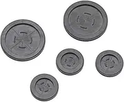 Leviton 49605-GRM 5-Pack of Grommets for Structured Media Center Knockouts (2) 2" & (3) 1", Black