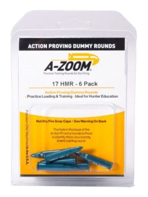 Pachmayr A-Zoom Metal Snap Caps 17 HMR Action Proving Rounds - 6 Pack