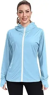 [GAIGEO] Womens Rash Guards Jacket UV Protection Sun Shirt Light Sky Blue Long Sleeve Tops UPF 50+ S