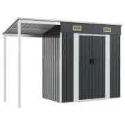 Garden Shed Outdoor Storage Tool Workshop Sheds with Extended Roof Anthracite