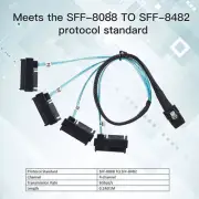 Xiwai Internal 36 Pin Mini SAS SFF-8087 Host to 4 SFF-8482 SAS Disk Power Cable