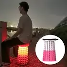 Portable Outdoor Camping Folding Stool with LED Light Subways Queuing Chair