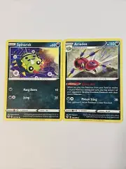 Ariados 103/189 & Spinarak 102/189 Pokemon card Darkness Ablaze NM