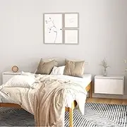Floating Cabinet for Wall Storage, Modern Wooden Display Shelf, Wall Mounted Shelf, Hanging Cabinet for Bathroom, Living Room, Bedroom and Kitchen, Set of 2, 60 x 30 x 35 cm