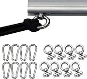 8pcs Multipurpose Awning Rail Hook And Lifting Eye Nut Ring for Caravan Campervan Motorhome，Awning Rail Stoppers，Stainless Steel Piping Stopper，Caravan Awning Accessories,Sunshade Hook