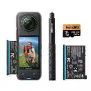 Insta360 X4 8K 360 Action Camera w/ 256GB Memory Card (2) Batteries Selfie Stick