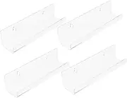 COMNESTBI 4Pcs Transparent Acrylic Record Mount Vinyl Holder for Stylish Home Display Album Storage Modern Design for Office Library and Classroom