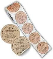 Stovetop Potpourri Instruction Label | 250 pc Roll 2” Circle Label Brown Boho Kraft Paper Design for Christmas Holiday Package of Stove Top Simmer Home Scent Use with Glass Saucepan Steamer Pot