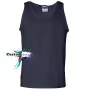 Gildan Navy Blue Basic Tank Top Singlet Shirt S-3XL Men's Heavy Cotton