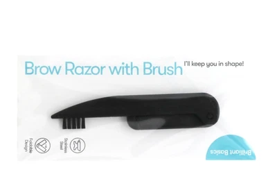 Brilliant Basic Foldable Brow Razor & Brush Travel Size Quality Stainless Steele