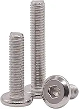 M10-1.5 x 20mm (Pack of 10) Flat Head Hex Socket Cap Screws Bolts, 304 Stainless Steel 18-8, Countersunk Connector Screws for Furniture Baby Bed Chairs, Bright Finish, Full Thread