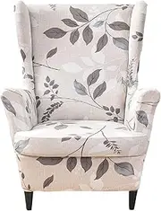 Wing Chair Slipcovers 2 Pieces Stretch Spandex Wingback Chair Covers Wingback Armchair Sofa Slipcover Furniture Protector Couch Soft with Elastic Bottom (Color : #23)
