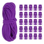 10 Yard Elastic Bungee Cord & Single Hole Cord Lock, Purple 2 Pack