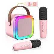 Mini Karaoke Machine for Kids Adults, Portable Karaoke Machine with 2 Wireles...