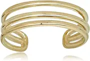 AVORA 10K Gold Adjustable Row Toe Ring