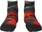 [JEJEA] Kilauea Volcanos print Men's Athletic Cushioned Crew Socks Crew Training Athletic Socks Men and Women for Sports