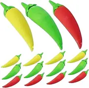 jojofuny 24Pcs Cute Mini Food Erasers Soft Chili Pepper Design Fun Faux Vegetable Stationery for Games and Party Favors Whimsical Desk Decoration