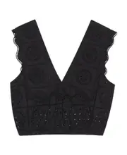 Broderie Anglaise Rhythm Collar Top EU42,EU40,EU44 black