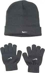 [Nike] Swoosh Boys Winter Hat Beanie Cap Gloves Set Anthracite