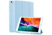 IPad 10.2 2019 7th Pencil Holder Slim Smart TPU Soft Case Light Blue