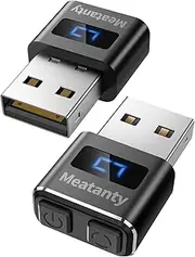 Meatanty USB Mouse Jiggler Tiny Undetectable Mouse Mover with Separate Mode and ON/OFF Buttons,Digital Display and Protective Cover,Supports Multi-Track,Driver-Free,Plug-and-Play Keeps PC Awake(2 Pcs)