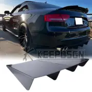 Black Rear Diffuser Spoiler Bumper Lip Splitter Lower ABS Shark Fins for Audi S5 (for: Audi)