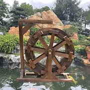 Water Wheel Fountain,Wheel Waterfall Wooden,Fountain Feng Shui Wheels Yard Decorative Outdoor,Chinese Feng Shui Scene Decoration,for Garden,Patio Backyard,Porch,Yard (Size : Diameter 60cm)