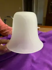 PATRIOT LIGHTING Wall Shade - Frosted White Glass w/Swirl Pattern - Bell Shaped