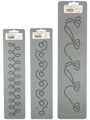 3 Quilting Stencils Border Quilt Pattern Wave Heart Feather Quilters Template