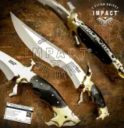 IMPACT CUTLERY RARE CUSTOM D2 FULL TANG BUSHCRAFT BOWIE KNIFE BULL HORN HANDLE